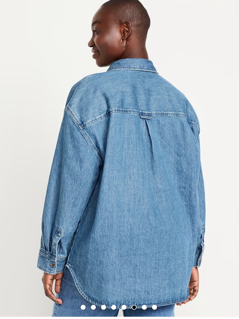 Oversized Boyfriend Button-Down Jean Shirt Old Navy NEW L - Picture 4 of 10